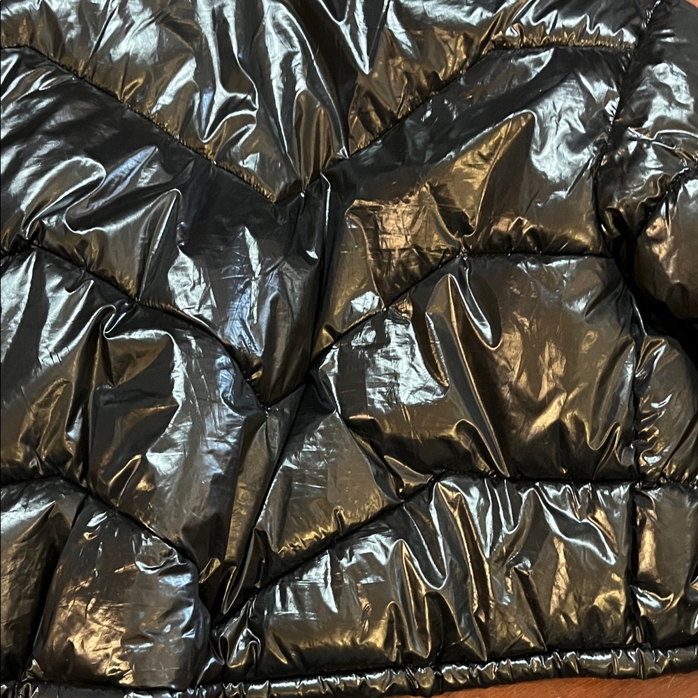 Love & Sports Glossy Black Puffer Jacket - Shiny Finish - Picture 12 of 13